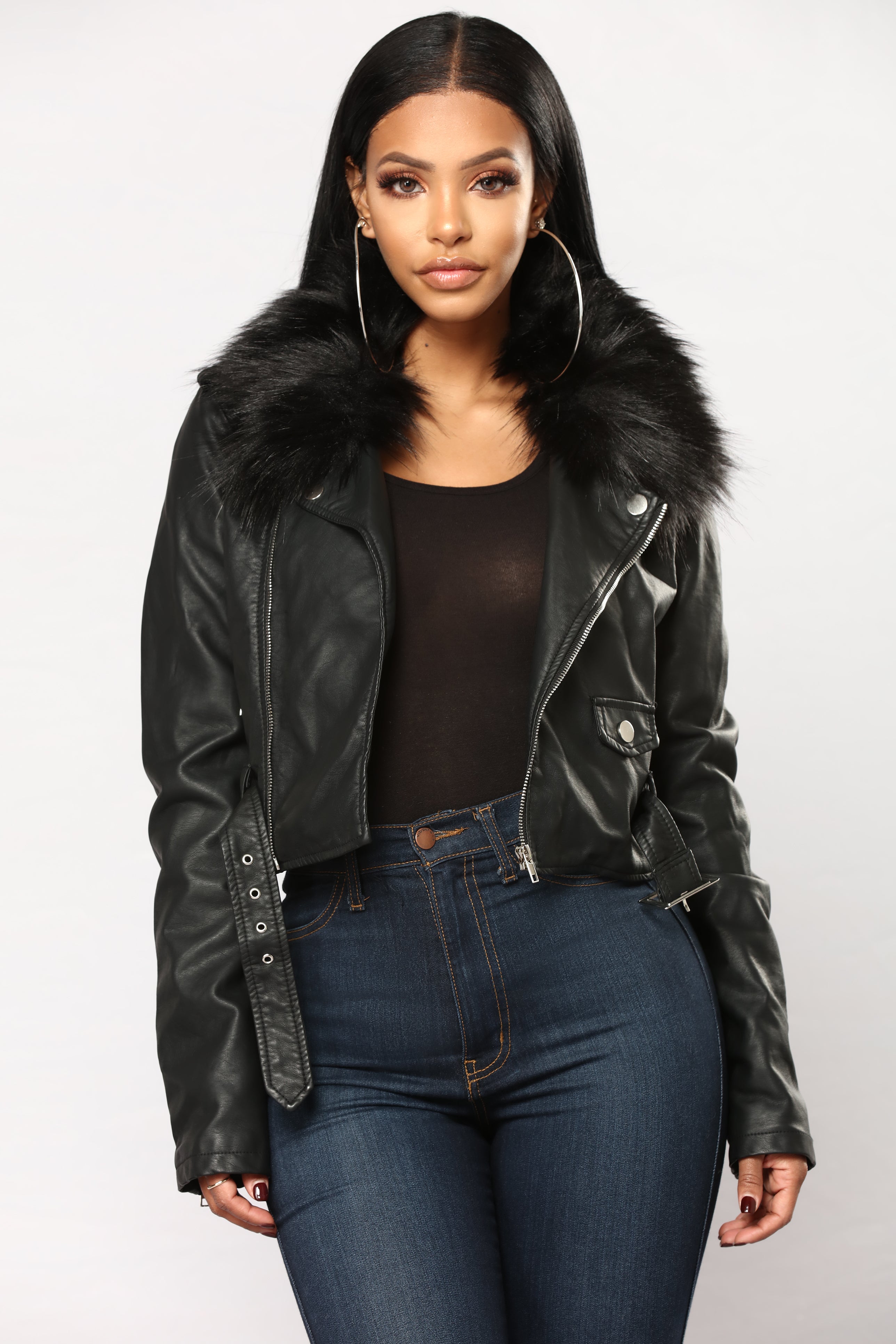 Leather jacket hot sale fashion nova