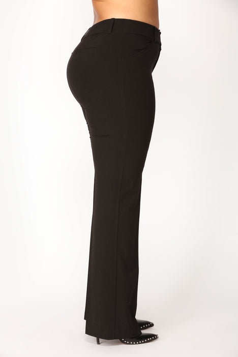  4 Pockets/Belt Loops,Petite Womens Bootcut Yoga Dress Pants  Work Slacks,27,Charcoal,Size XL