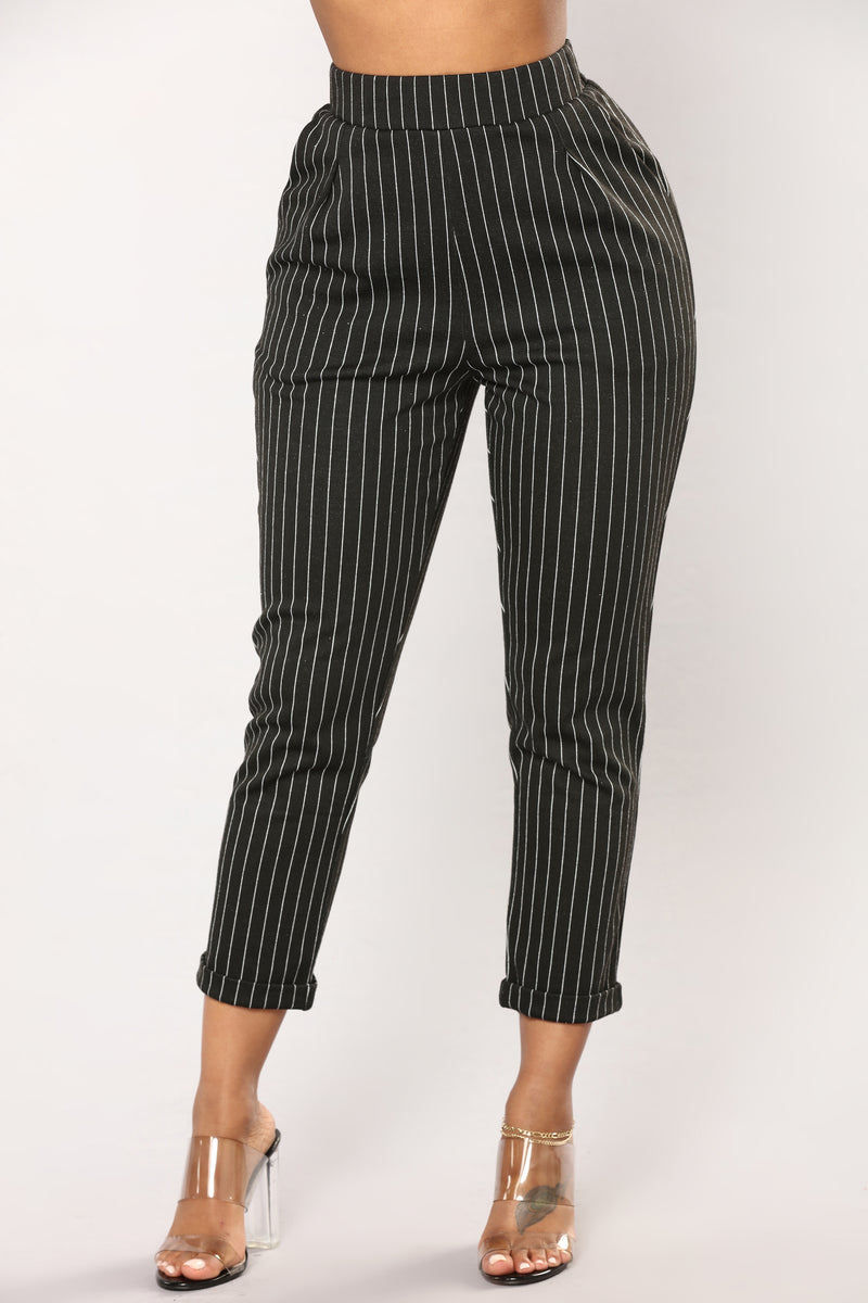 Stassia Stripe Pants - Black | Fashion Nova, Pants | Fashion Nova