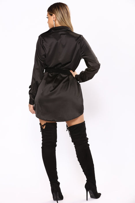 Camden satin 2025 shirt dress