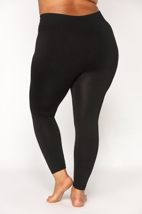 Yes Fleece Leggings - Black, Fashion Nova, Leggings