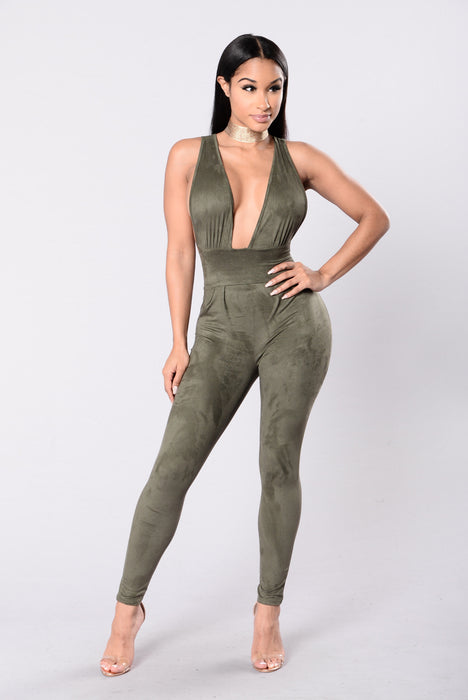 Fashion nova olive store jumpsuit