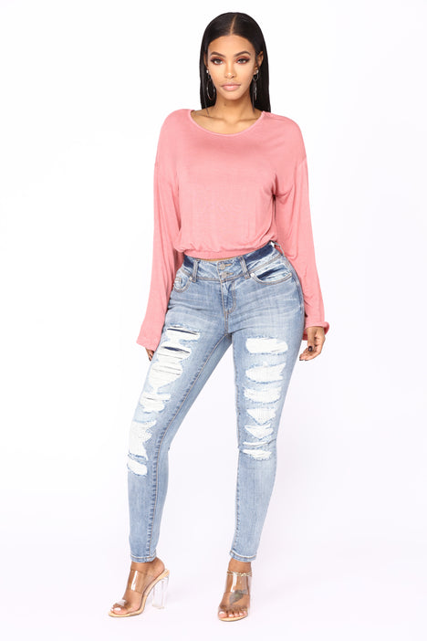 Cooler Than Ever Bell Sleeve Top - Rose