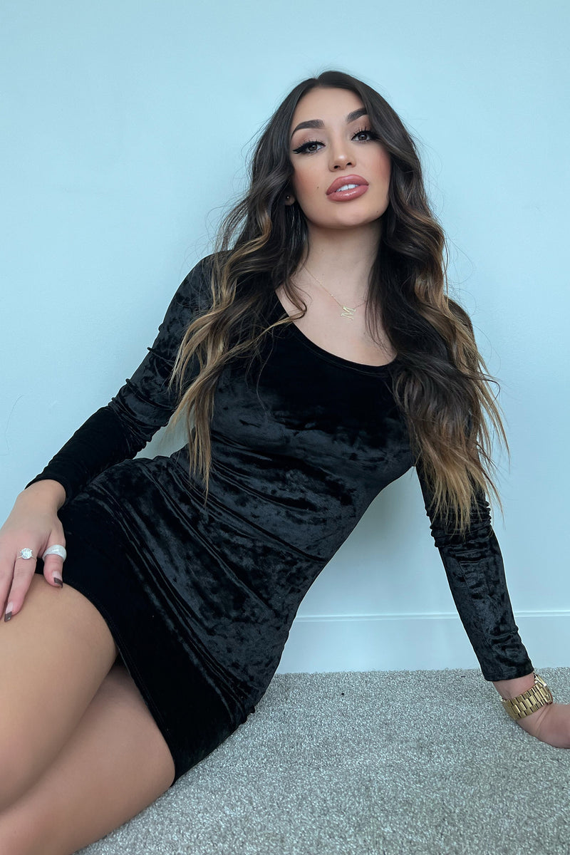 Genesis Velvet Mini Dress - Black | Fashion Nova, Dresses | Fashion Nova