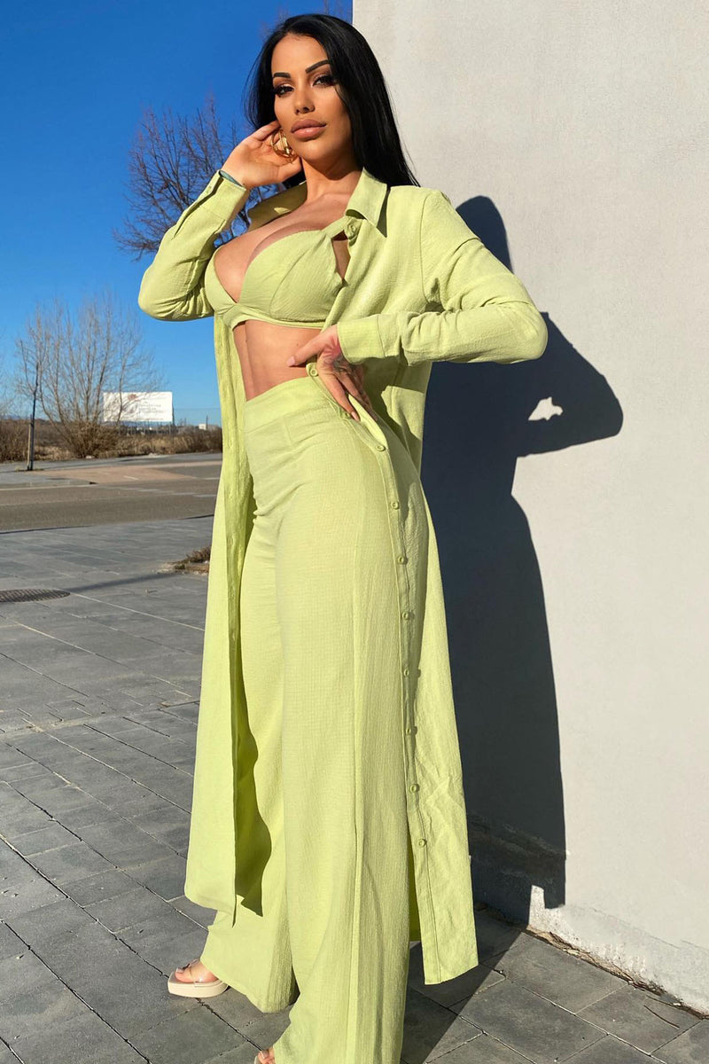 Kimia 3 Piece Pant Set - Green | Fashion Nova, Matching Sets | Fashion Nova