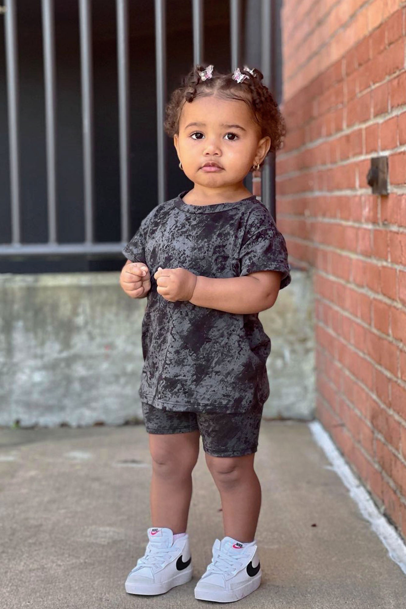 Mini Chelsea Biker Short Set - Black | Fashion Nova, Kids Sets