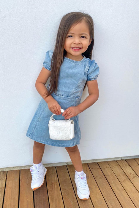 Mini Girly Denim Dress - Light Blue Wash | Fashion Nova, Kids Dresses |  Fashion Nova