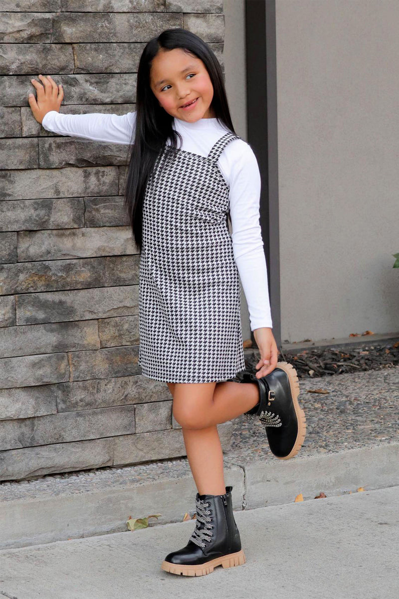 Mini In Class Houndstooth Dress Set - Black/White | Fashion Nova, Kids ...