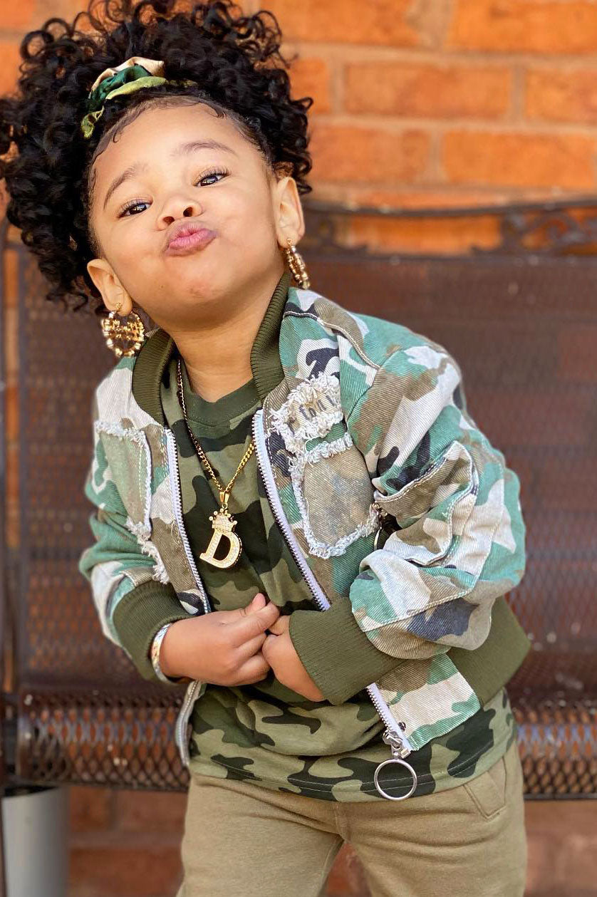 Girls camo clearance bomber jacket