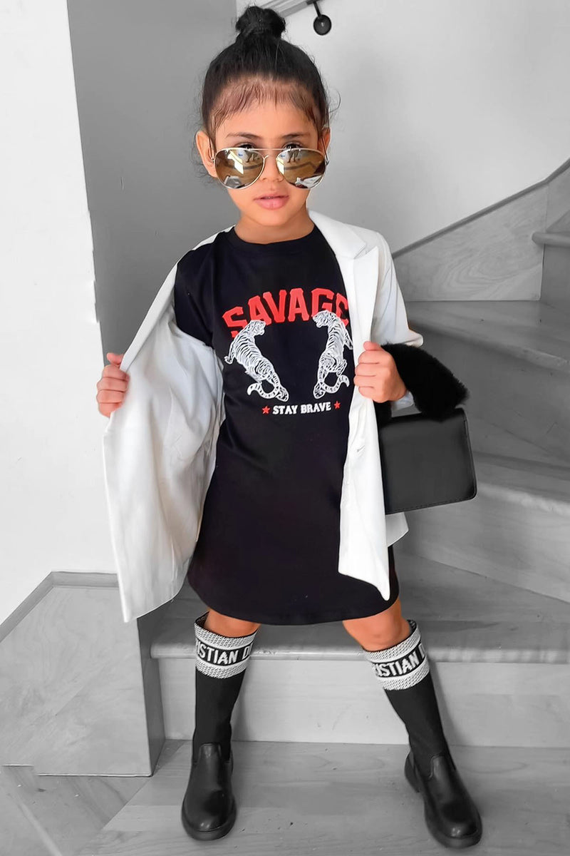 Mini Stay Brave Short Sleeve Mini Dress - Black | Fashion Nova, Kids ...