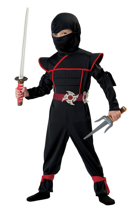 Mini Stealth Ninja Costume - Black/Red