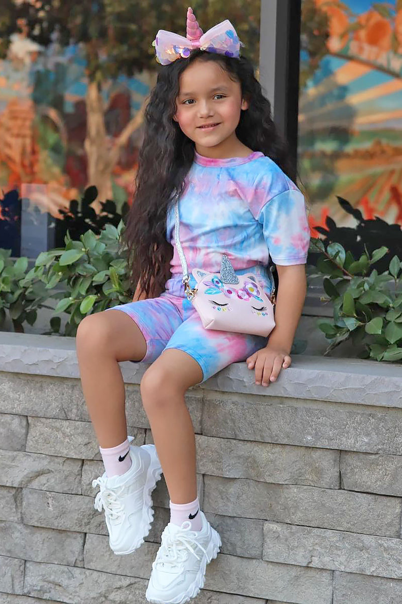 Mini Tesoro Tie Dye Biker Short Set - Pink/combo | Fashion Nova, Kids ...