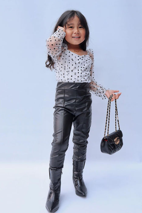 Kids on sale leather leggings