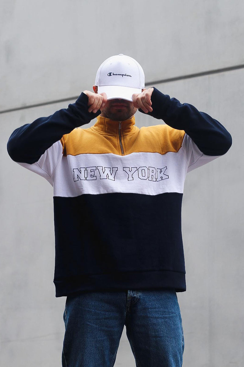New York Colorblock Quarter Zip Jacket - Khaki/combo | Fashion Nova ...