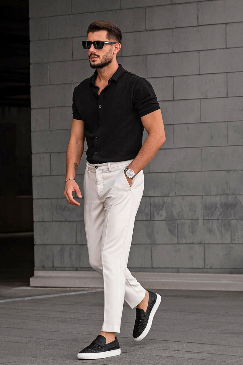 Owen Short Sleeve Knit Button Up - Black | Fashion Nova, Mens Tees ...