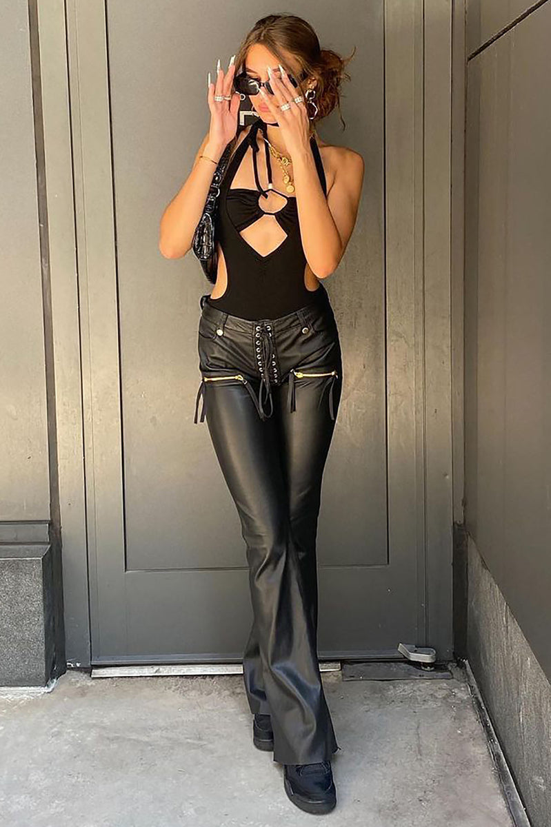 Quinn Vegan Leather Low Rise Pants - Black | Fashion Nova, Luxe ...