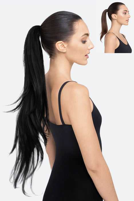 Layered Pigtail Extensions in Black