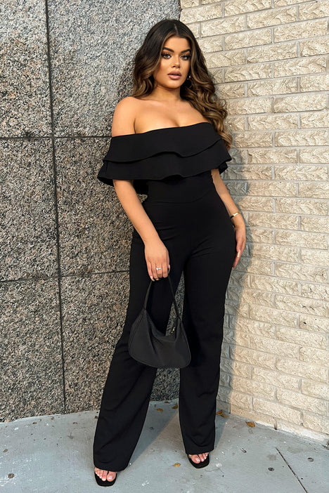 Ready To Ruffle Jumpsuit - Black