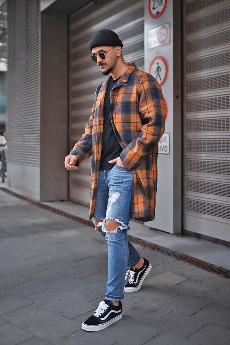 Smart Guy Overcoat - Rust/Combo | Fashion Nova, Mens Jackets | Fashion Nova