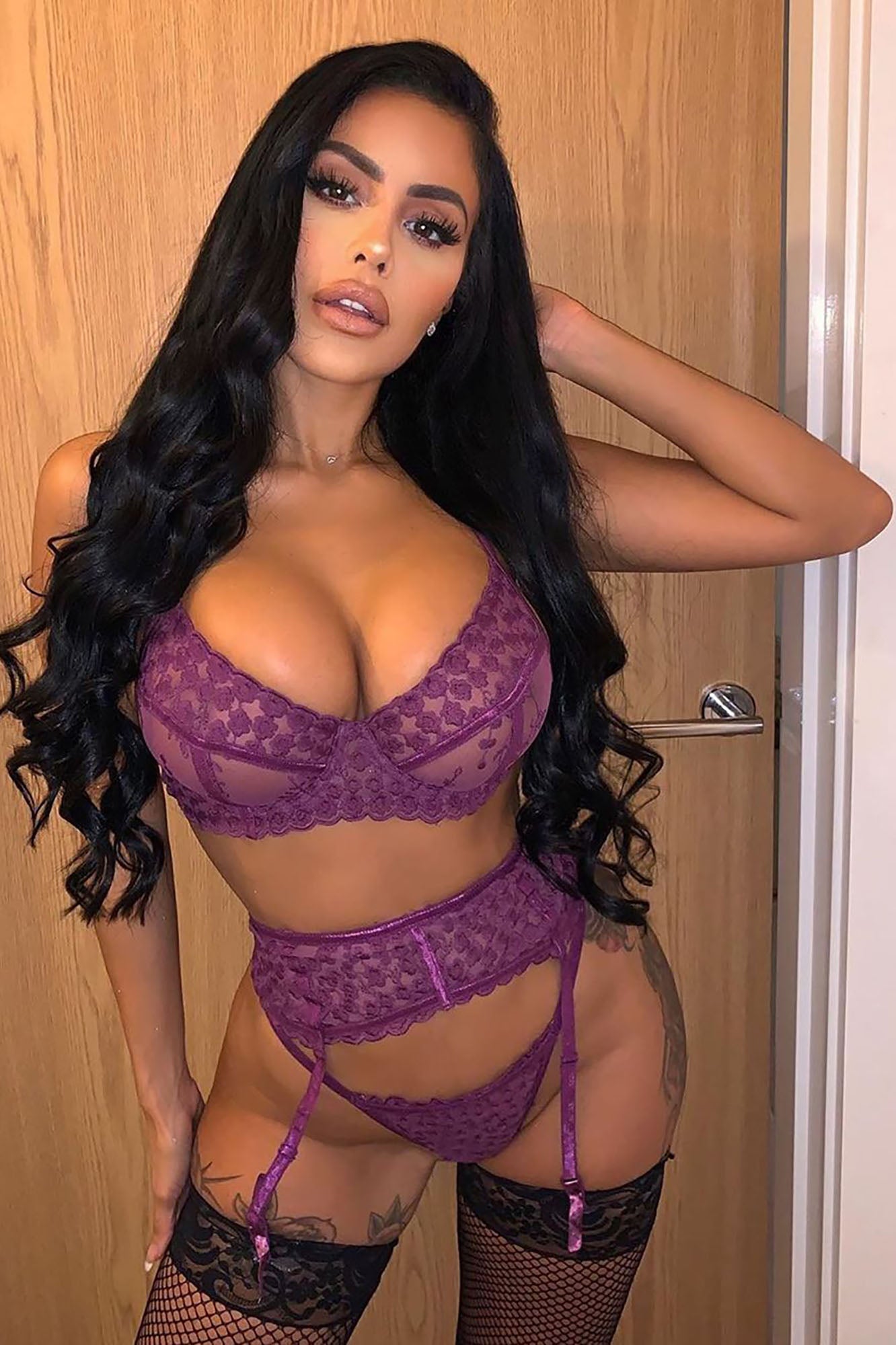 Thinking Of Your Touch Lace 3 Piece Set - Purple