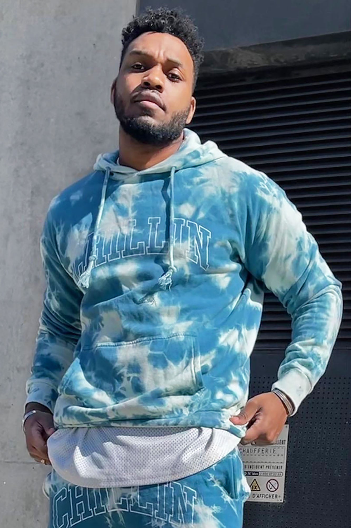 Tyson Bleached Art Hoodie Teal