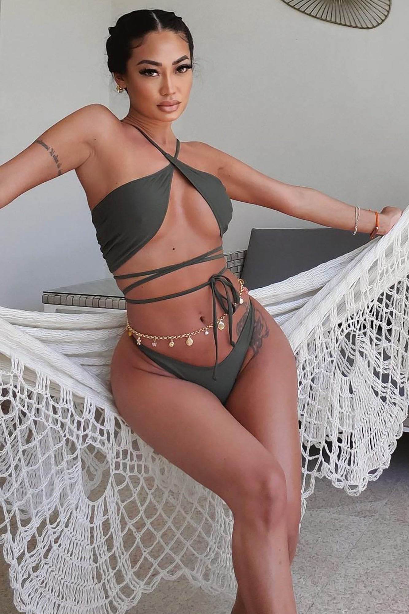 Vacation All Summer Wrap 2 Piece Bikini - Olive