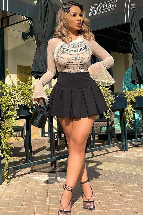 Buckle Down Pleated Mini Skort - Black, Fashion Nova, Skirts
