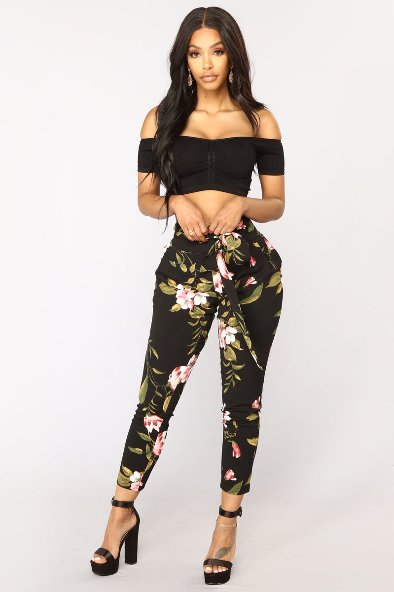 Tropical Escape Pants - Black Floral | Fashion Nova, Pants | Fashion Nova