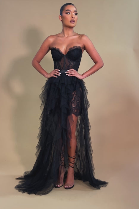 Anastasia Tulle Maxi Dress - Black, Fashion Nova, Luxe